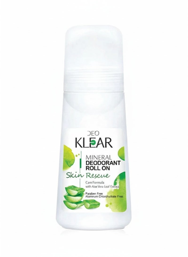 DEO KLEAR Skin Rescue Mineral Deodorant Roll On 65ml - Image 1
